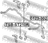 TSB-ST210R - Poduszka stabilizatora FEBEST /tył/ 15 TOYOTA CALDINA 97-02