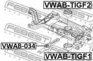VWAB-TIGF2 - Poduszka silnika FEBEST /tył-górna/ VAG A3 03-13 (odp.1K0 199 868Q)