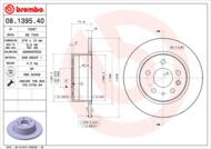 08.1395.40 - Tarcza hamulcowa BREMBO /tył/ DB W123 76-85