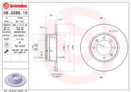 08.2286.10 - Tarcza hamulcowa BREMBO /tył/ SAAB 900 79-87