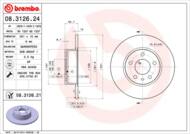 08.3126.21 - Tarcza hamulcowa BREMBO /tył/ ALFA ROMEO 156 97-02