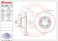 08.3637.10 - Tarcza hamulcowa BREMBO FORD TRANSIT 73-91