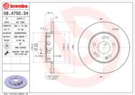 08.4750.34 - Tarcza hamulcowa BREMBO DB W124 85-95