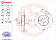 08.4753.14 - Tarcza hamulcowa BREMBO FIAT UNO 89-95