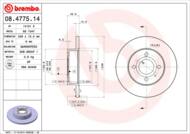 08.4775.14 - Tarcza hamulcowa BREMBO ALFA ROMEO 33 85-94