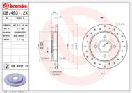 08.4931.2X - Tarcza hamulcowa BREMBO /tył/ FORD FOCUS 98-04