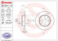 08.5211.10 - Tarcza hamulcowa BREMBO /przód/ LADA 239X12 -00