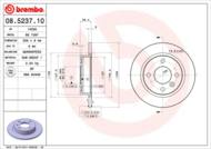 08.5237.10 - Tarcza hamulcowa BREMBO /tył/ VOLVO 440.460 88-97