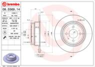 08.5569.14 - Tarcza hamulcowa BREMBO /tył/ VOLVO 850 91-93