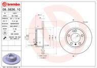 08.5636.10 - Tarcza hamulcowa BREMBO /tył/ PSA XM KOMBI 91-00