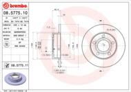 08.5775.11 - Tarcza hamulcowa BREMBO /tył/ VAG A8 QUATTRO 94-98