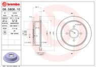 08.5808.10 - Tarcza hamulcowa BREMBO /tył/ FORD ESCORT 90-00