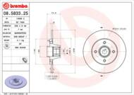 08.5833.25 - Tarcza hamulcowa BREMBO /tył/ RENAULT CLIO 90-98 (+ABS)