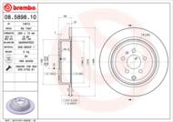 08.5898.10 - Tarcza hamulcowa BREMBO /tył/ FIAT ULYSSE 94-02