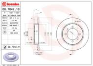 08.7042.11 - Tarcza hamulcowa BREMBO /tył/ VOLVO S40.V40 95-03