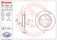 08.7352.11 - Tarcza hamulcowa BREMBO /tył/ MAZDA 626 91-02