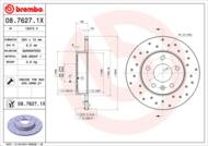 08.7627.1X - Tarcza hamulcowa BREMBO /tył/ OPEL ASTRA G 98-