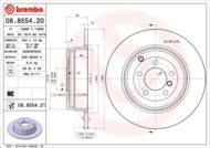 08.8554.21 - Tarcza hamulcowa BREMBO /tył/ RANGE ROVER 02-