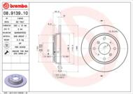 08.9139.10 - Tarcza hamulcowa BREMBO /tył/ HONDA PRELUDE 91-96