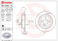 08.9163.11 - Tarcza hamulcowa BREMBO /tył/ MINI COOPER.ONE 01-06