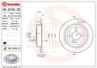 08.9163.21 - Tarcza hamulcowa BREMBO /tył/ MINI 259X10