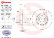 08.9364.11 - Tarcza hamulcowa BREMBO /tył/ ALFA ROMEO 159 05-