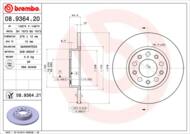 08.9364.21 - Tarcza hamulcowa BREMBO /tył/ ALFA ROMEO 159 05-11