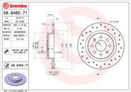 08.9460.71 - Tarcza hamulcowa BREMBO /tył/ FIAT ABARTH PUNTO 12-