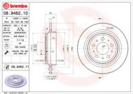 08.9462.11 - Tarcza hamulcowa BREMBO /tył/ VOLVO V70 AWD 97-00