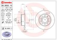 08.9502.11 - Tarcza hamulcowa BREMBO 253x10 /tył/ VAG