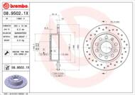 08.9502.1X - Tarcza hamulcowa BREMBO /tył/ VAG GOLF V 03-