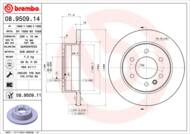 08.9509.11 - Tarcza hamulcowa BREMBO /tył/ VAG CRAFTER 06-