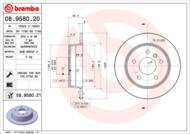 08.9580.21 - Tarcza hamulcowa BREMBO /tył/ DB VANEO 02-05