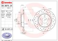 08.9975.2X - Tarcza hamulcowa BREMBO /tył/ MAZDA 5 05-