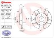 08.9975.76 - Tarcza hamulcowa BREMBO /tył/ MAZDA 5 05-