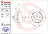 08.A029.21 - Tarcza hamulcowa BREMBO /tył/ FORD FOCUS II 04-