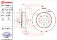 08.A038.11 - Tarcza hamulcowa BREMBO /tył/ LEXUS GS300 97-05