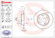 08.A147.11 - Tarcza hamulcowa BREMBO /tył/ HONDA CIVIC 06-