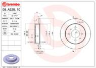 08.A328.10 - Tarcza hamulcowa BREMBO /tył/ MITSUBISHI CARISMA 95-99