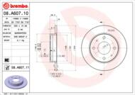 08.A607.11 - Tarcza hamulcowa BREMBO /tył/ MITSUBISHI COLT 03-