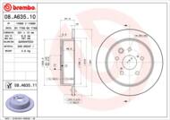 08.A635.11 - Tarcza hamulcowa BREMBO /tył/ LEXUS IS220D 05-