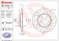 08.A759.1X - Tarcza hamulcowa BREMBO 300x12 /tył/ VAG