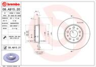 08.A915.21 - Tarcza hamulcowa BREMBO /tył/ FIAT 500L 12-