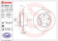 08.B649.11 - Tarcza hamulcowa BREMBO /tył/ MINI COUNTRYMAN 10-