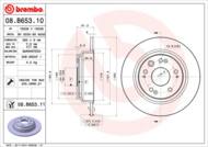 08.B653.10 - Tarcza hamulcowa BREMBO 282x9 /tył/ HONDA