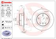 08.C115.11 - Tarcza hamulcowa BREMBO /tył/ BMW 1 F20 11-