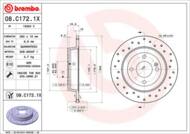 08.C172.1X - Tarcza hamulcowa BREMBO /tył/ KIA RIO III 11-