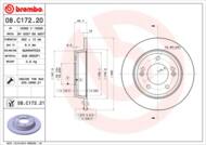 08.C172.21 - Tarcza hamulcowa BREMBO /tył/ HYUNDAI VELOSTER 11-