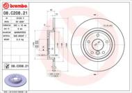 08.C208.21 - Tarcza hamulcowa BREMBO /tył/ JAGUAR XE 15-