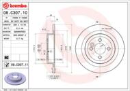 08.C307.11 - Tarcza hamulcowa BREMBO /tył/ MINI JOHN COOPER WORKS 07-